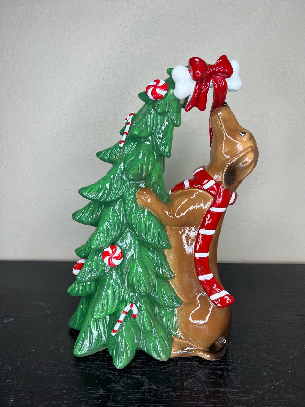 NEW 12.5” Christmas Dachshund and Christmas Tree Decoration